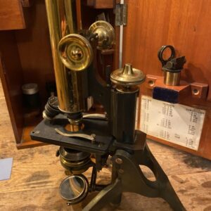 W Watson antique microscope with case and accessories. Miscellaneous