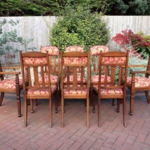 Set of 8 Arts & Crafts Walnut Dining Room Chairs c1910 Antique, Walnut, Antique Chairs