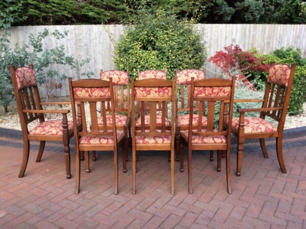 Set of 8 Arts & Crafts Walnut Dining Room Chairs c1910 Antique, Walnut, Antique Chairs 3