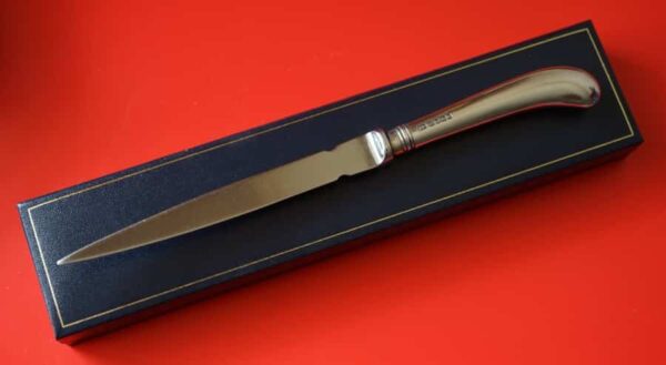 A Silver Sheffield Gun Handle Letter Opener – Boxed Boxed Silver Fruit Knives Antique Knives 3