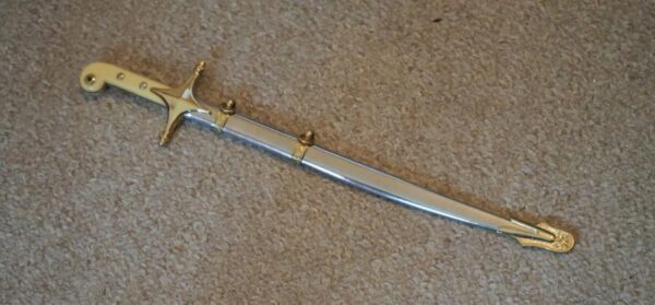 USA Marine Officers Sword, Scabbard & Ebonised Stand Letter Opener - Image 6