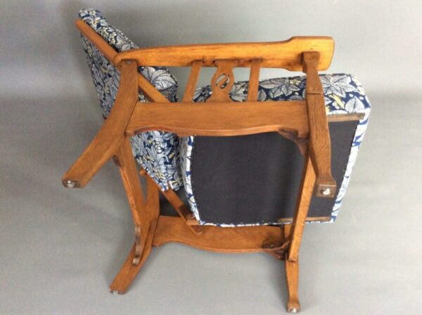Pair of Arts & Crafts Reclining Armchairs c1900 - Image 9