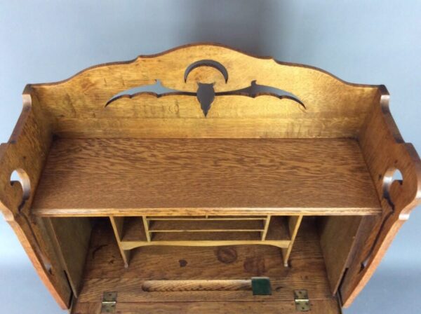 Arts & Crafts Oak Bureau Bookcase c1900 - Image 6