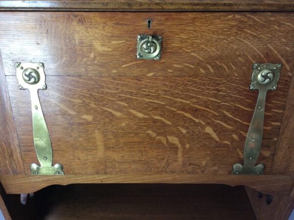 Arts & Crafts Oak Bureau Bookcase c1900 - Image 8