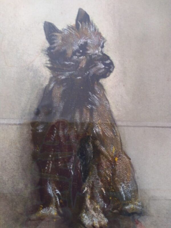 ‘Waiting’ by William Lindsay Cable Animal portrait Antique Art 4