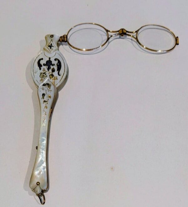 Gold cased Lorgnette spectacles Antique Collectibles 3