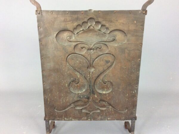 Arts & Crafts Iron and Copper Fire Screen c1910 fire screen Antique Collectibles 7