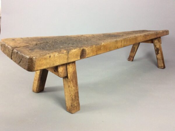 Large 19th Century Welsh Oak Pig Bench bench Antique Benches 4