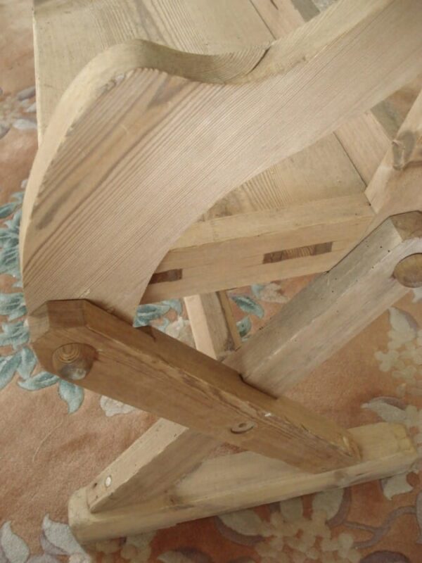 6'6" Long Old Pine Bench with sloping back rail. - Image 3