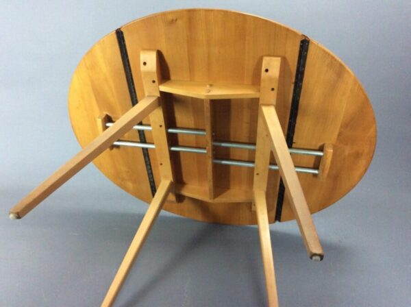 Mid Century Ercol Oval Drop Leaf Dining Table - Image 4