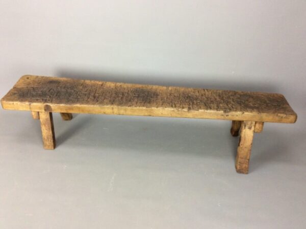 Large 19th Century Welsh Oak Pig Bench bench Antique Benches 3