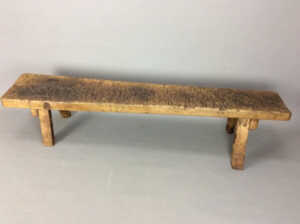 Large 19th Century Welsh Oak Pig Bench