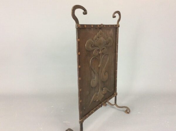 Arts & Crafts Iron and Copper Fire Screen c1910 - Image 4