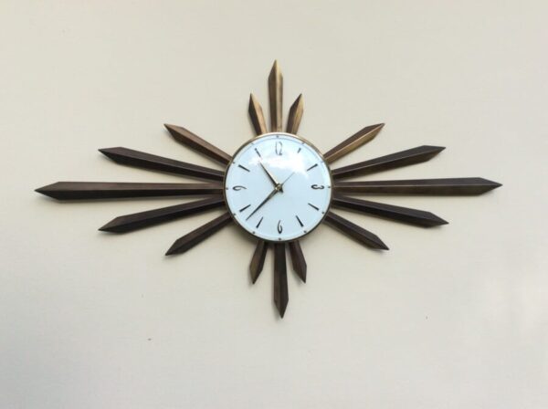 Mid Century Sunburst Clock by Metamec c1960's