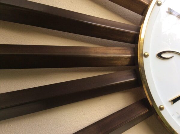 Mid Century Sunburst Clock by Metamec c1960's - Image 2