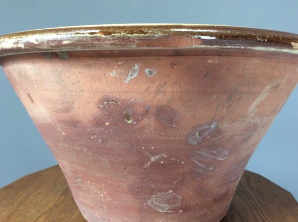 Late 19th Century Large Terracotta Dairy Bowl Bowl Antique Ceramics 8