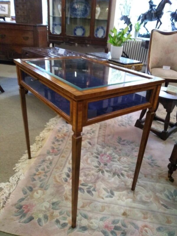Blue Lined Bijouterie Table Bijouterie Table Antique Furniture 3