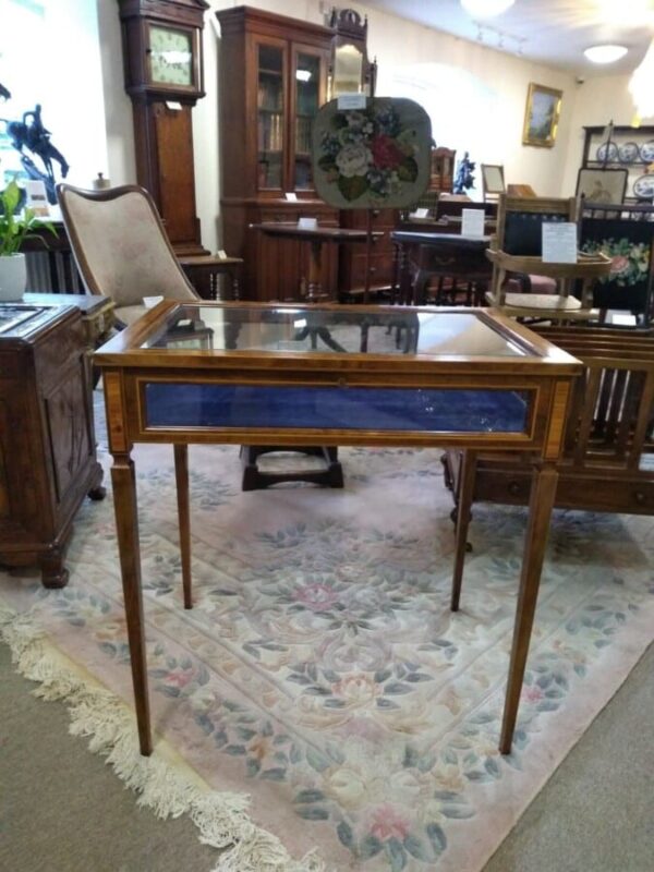 Blue Lined Bijouterie Table Bijouterie Table Antique Furniture 4