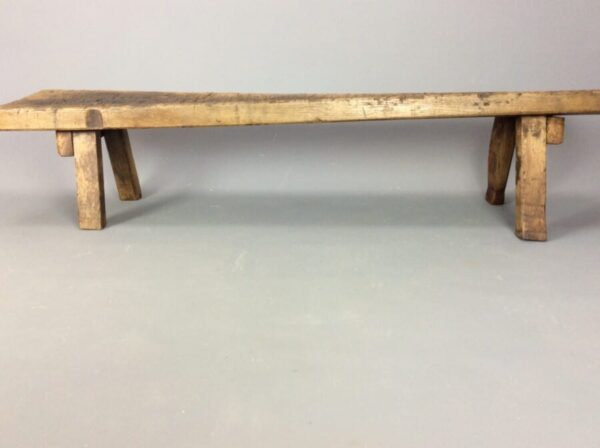 Large 19th Century Welsh Oak Pig Bench bench Antique Benches 5