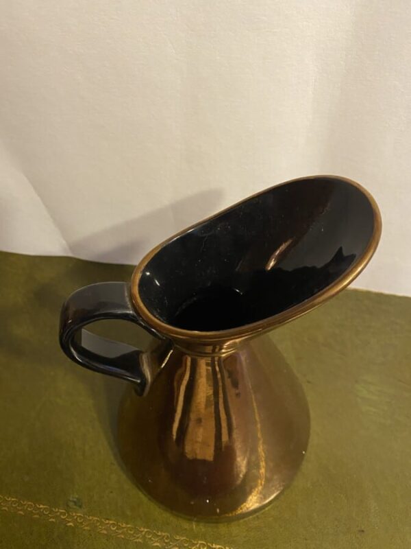 Gold pouring jug vintage enamelled antique jug Antique Ceramics 4