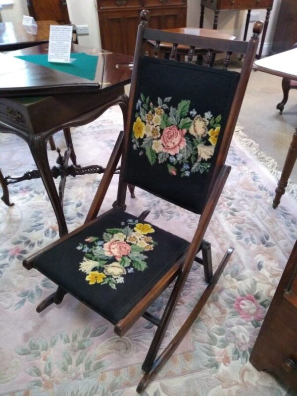 Campaign Folding Rocking Chair Campaign Chair Antique Chairs 3