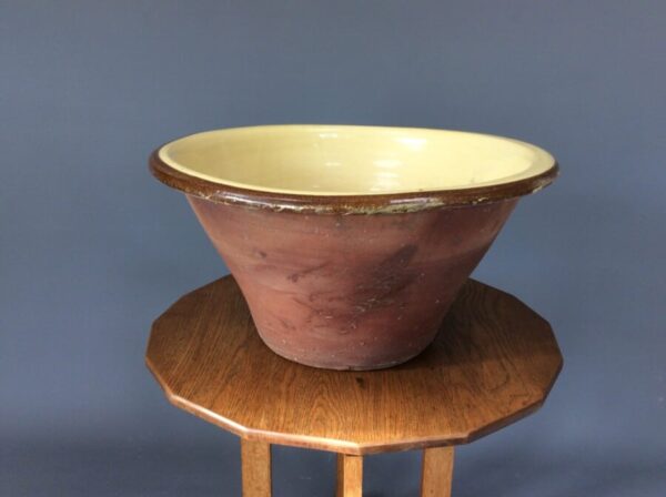 Late 19th Century Large Terracotta Dairy Bowl Bowl Antique Ceramics 3
