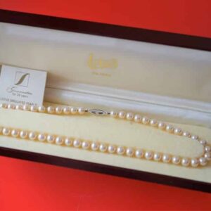 Lotus De Luxe 17″ One Size Pearl Necklace – Original Fitted Box Boxed Jewellery Antique Jewellery