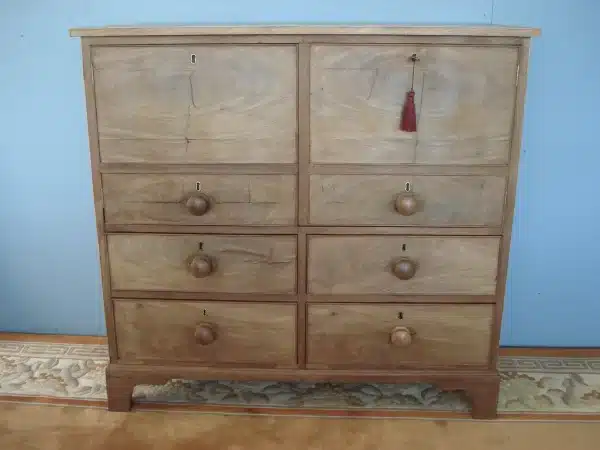 Oak Lined Drawers to this Low Blonde Mahogany Cupboard on Chest Antique Cupboards 3