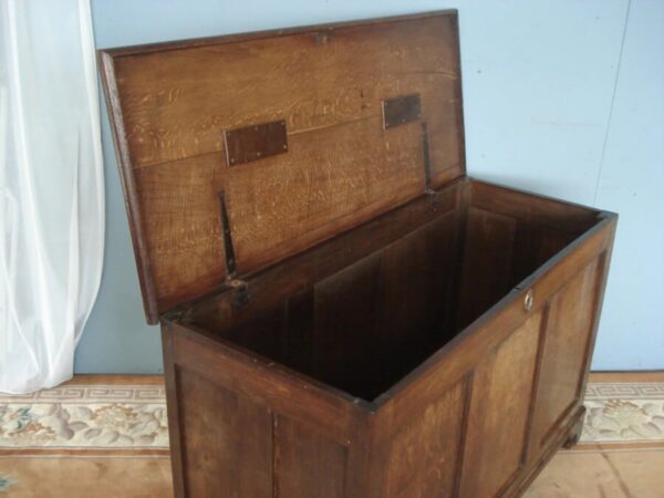 Panelled all around 19th Century Coffer with plain lid - Image 6
