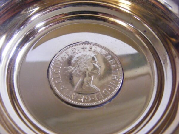 QEII: Top quality 1966 World Cup Football Quaich gold plated Queen Elizabeth penny 60th Birthday - Image 3