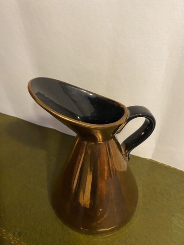Gold pouring jug vintage enamelled antique jug Antique Ceramics 3