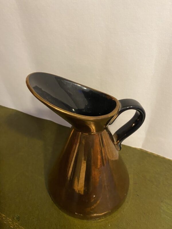 Gold pouring jug vintage enamelled