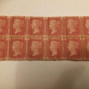Rare mint block of 12 penny reds Stamps 1871 plt147 U/M o.g block of 12 victorian stamps Antique Collectibles