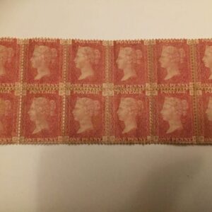 Rare mint block of 12 penny reds Stamps 1871 plt147 U/M o.g block of 12 victorian stamps Antique Collectibles 3