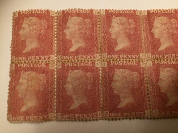 Rare mint block of 12 penny reds Stamps 1871 plt147 U/M o.g block of 12 victorian stamps Antique Collectibles 5