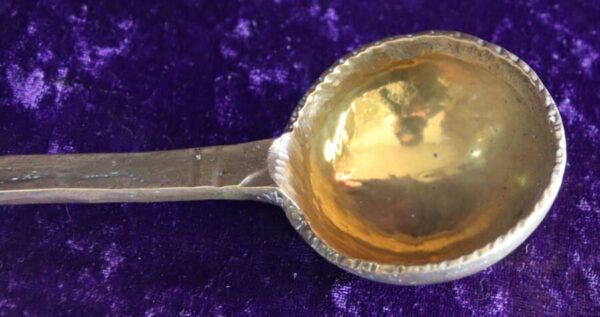 18th c. Brass Deep Bowl Ladle - Image 5