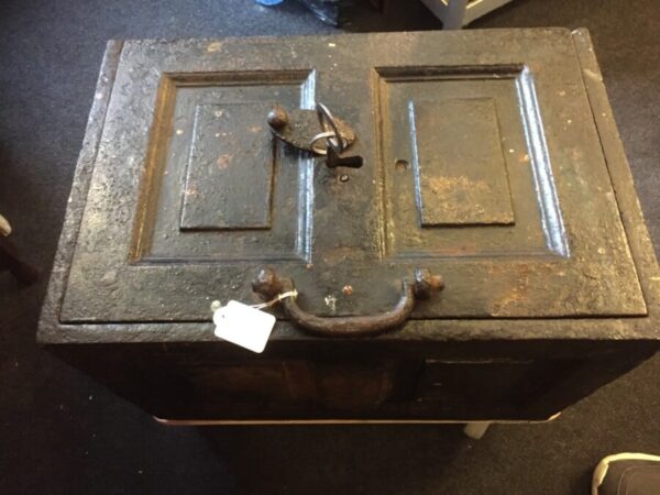 1815/1840 paymaster cash in transit three bar lock box cash chest Antique Boxes 5