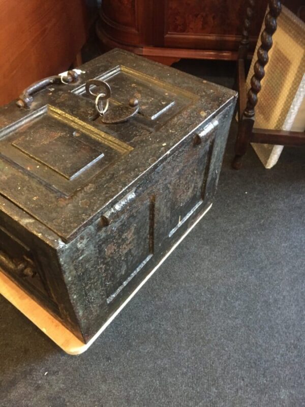 1815/1840 paymaster cash in transit three bar lock box cash chest Antique Boxes 6