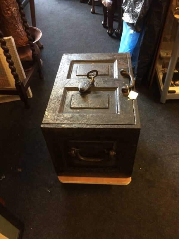 1815/1840 paymaster cash in transit three bar lock box cash chest Antique Boxes 7