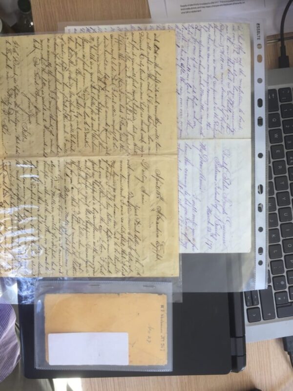 Historic handwritten letters from rating Seaman USS Guerriere 1871