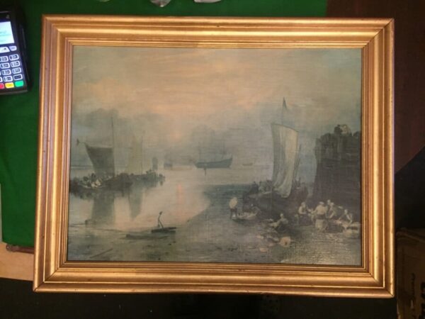 Oilagraph of John Turners Sun rise issued by fieht at collection of St James, London antique art, antique painting, Antique Art 3