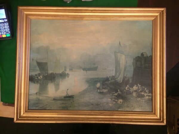 Oilagraph of John Turners Sun rise issued by fieht at collection of St James, London