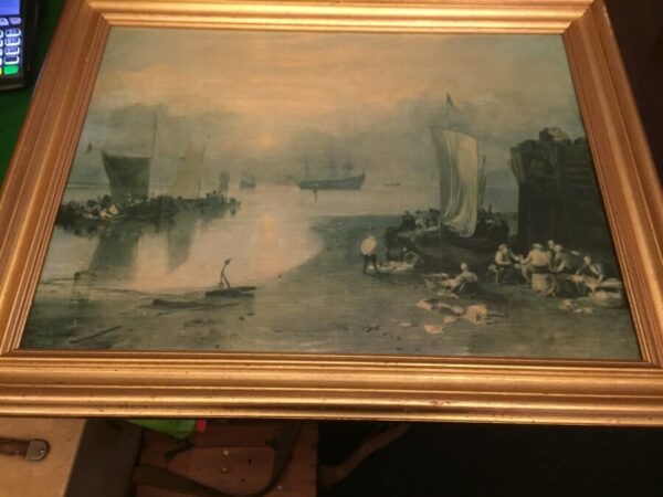 Oilagraph of John Turners Sun rise issued by fieht at collection of St James, London antique art, antique painting, Antique Art 4