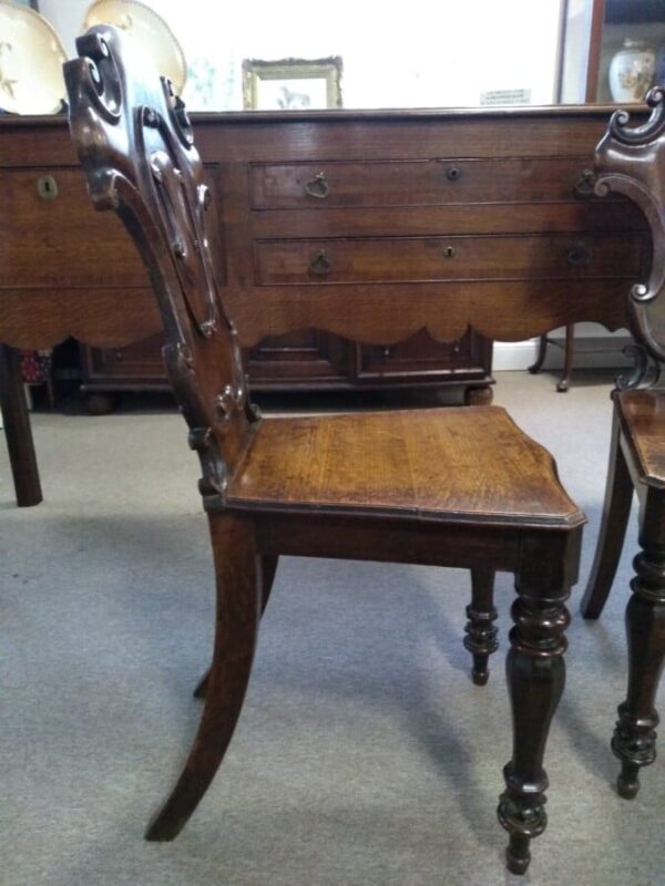 Pair of Oak Victorian Chairs Hall chairs Miscellaneous 5