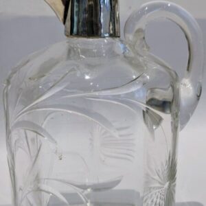 Silver Mount Decanter Cut Glass, Antique Glassware