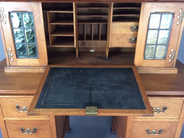 Arts & Crafts Stones Patent Oak Writing Desk James Phillips & Sons Antique Desks 8