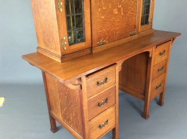 Arts & Crafts Stones Patent Oak Writing Desk James Phillips & Sons Antique Desks 10