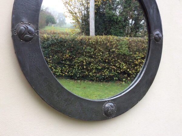 Liberty of London Arts & Crafts Pewter Mirror c1900 - Image 4