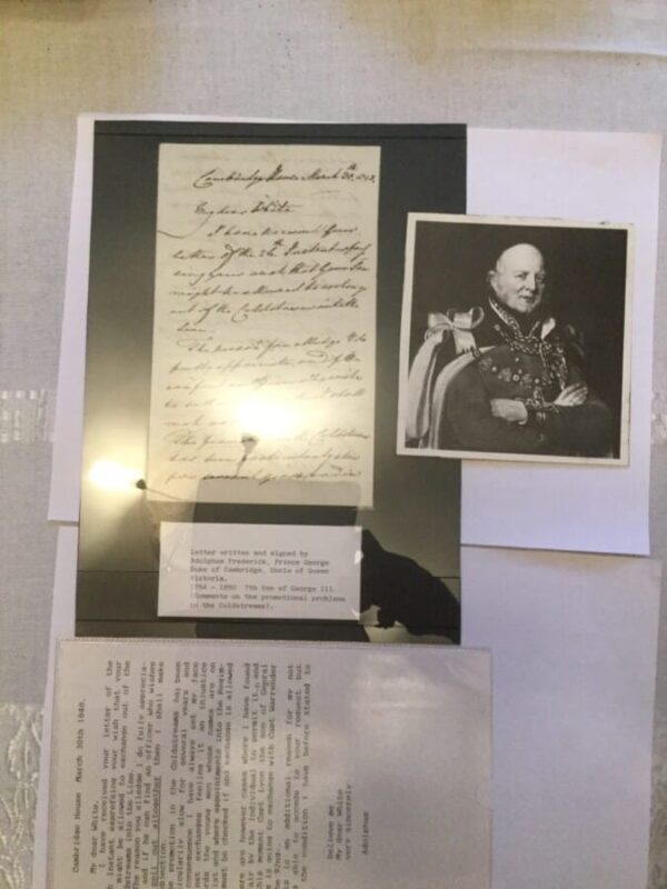 Hand writen from Adolphus Frederick, Prince George Duke of Cambridge in 1848