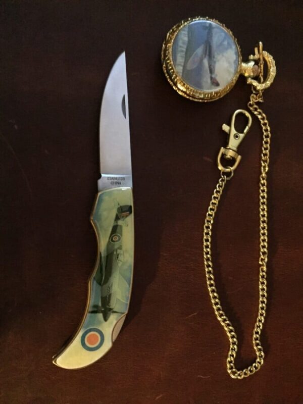 Battle of Britain spitfire celebration pocket watch and knife by flint collectables battle of britain Antique Collectibles 9